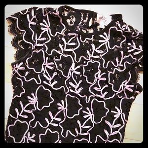 Milly of New York black lace blouse